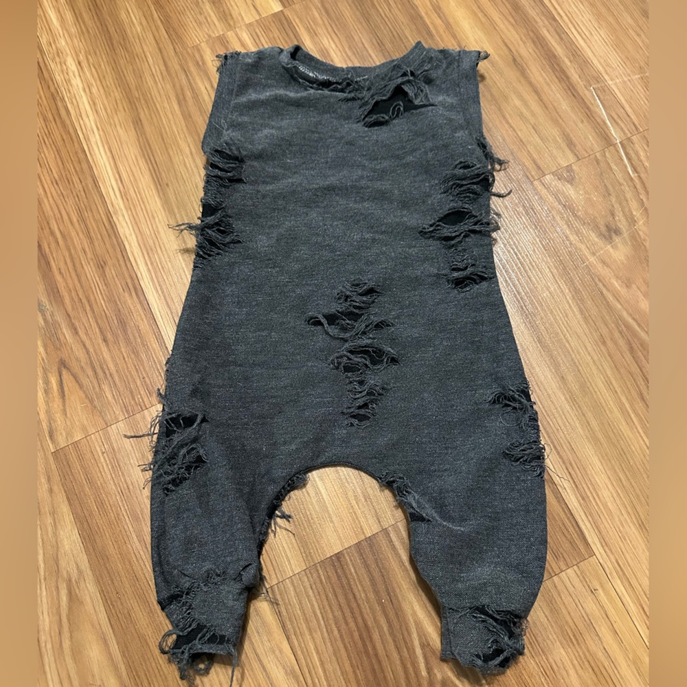 Handmade 3-6M Distressed Romper